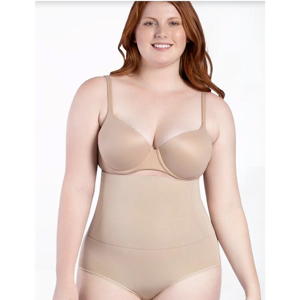Brand New Curveez Women's Size XL Nude Tan One Piece Bodysuit Shapewear